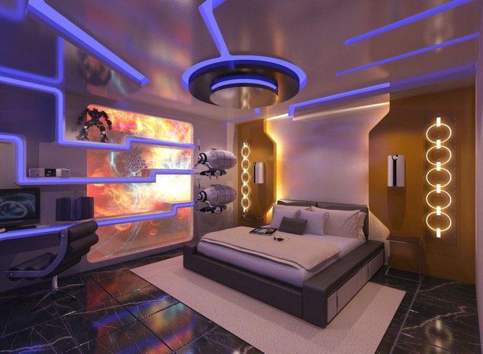 How to decorate a room futuristic