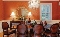 How to decorate an orange dining room