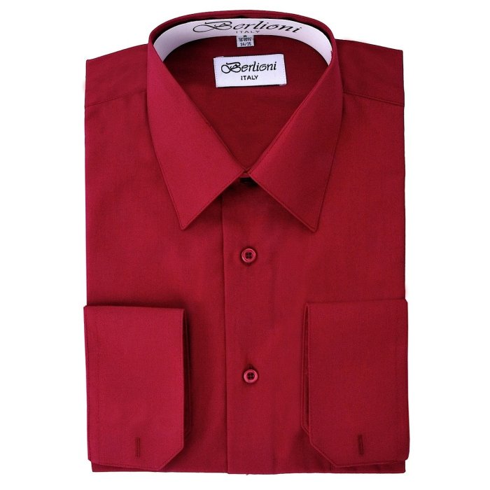 Men burgundy dress shirt