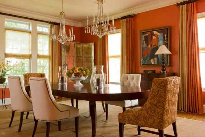 How to decorate an orange dining room